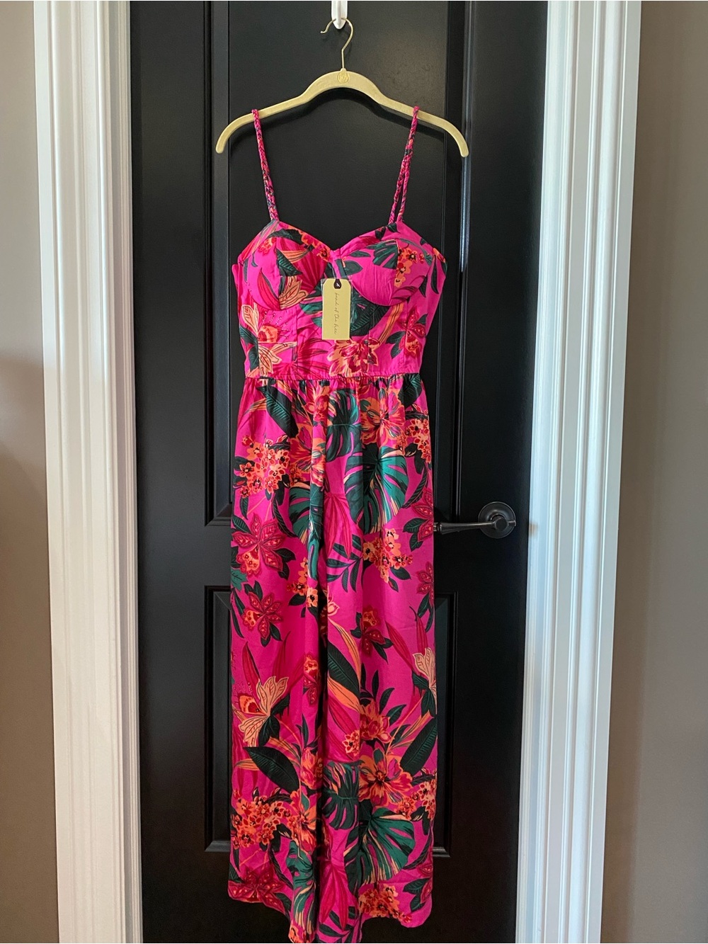 Pink Tropical Floral Maxi Jumpsuit